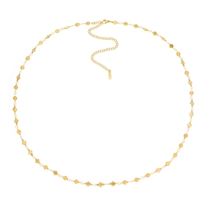 18K gold plated vintage embossed diamond-shaped tassel chain for waist or neck jewelry