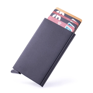 Automatic Pop-up RFID Blocking Card Holder Slim Aluminum Alloy Credit Card Case Minimalist Business Wallet For Men Women