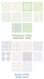 Grid pattern sticky notes in mint, cream and pastel tones for journaling and notes