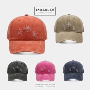Casquette De Baseball En Coton Lavé Vintage Broderie Oiseau Chapeau Soleil Décontracté Réglable
