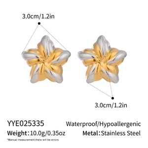 Spécifications détaillées des boucles d'oreilles étoile bicolores en acier inoxydable