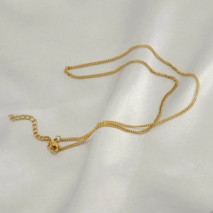 Collier Maille Gourmette Acier Inoxydable Plaqué Or 18K Bijoux À Maillons Minimalistes Pour Hommes Et Femmes