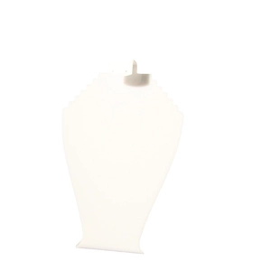 Minimalist white acrylic jewelry bust stand for necklace and pendant display