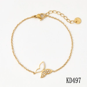 Detail showing S.steel material engraving on the lobster clasp of butterfly bracelet