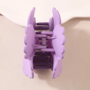 Lavender purple matte flower hair claw clip for women beach vacation hairstyles