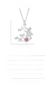 Detailed specifications of S925 silver butterfly and vine pendant with cubic zirconia