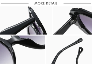 Detail view showing sturdy hinges and smooth nose pads of these round frame sunglasses