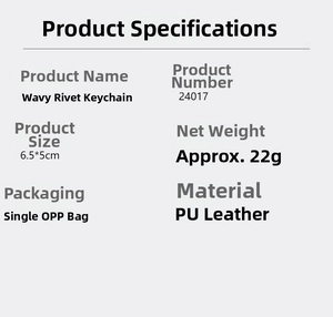 Detailed size specifications for the wave texture PU leather mini coin purse keychain