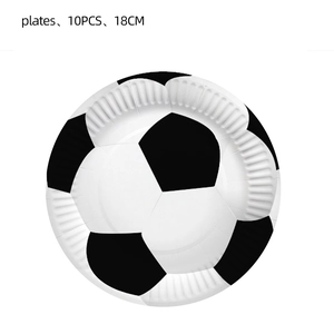 Soccer themed 7-inch disposable paper plates for football parties, 10-piece pack