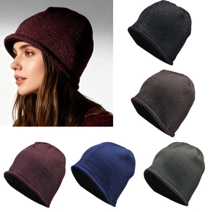 Reflective Yarn Knit Beanie Hat Winter Warm Fleece Lined Outdoor Running Cycling Night Safety Unisex