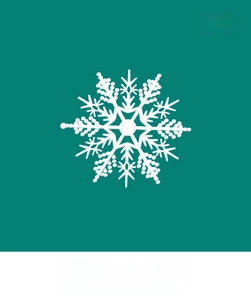 Detailed view of 5x5cm white snowflake ornaments in a 3-piece set for holiday decoration