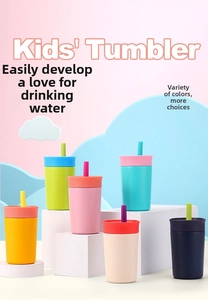 Kids' 304 stainless steel tumblers in six vibrant colors with non-slip lid covers