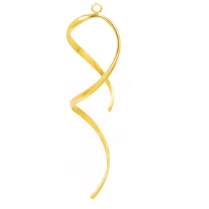 Golden 304 stainless steel spiral ribbon pendant charm with minimalist polished finish