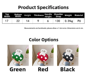 Size chart showing 22cm width and 14cm height for this creative apple-shaped handbag