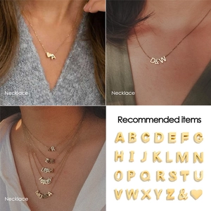 Gepolijste 14K vergulde titaniumstalen A-Z letterhangers voor DIY-halskettingen