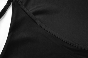 Détail de la texture du tissu noir de haute qualité avec coutures fines pour robe chic