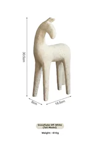 Abstract horse sculpture detail showing snowflake cream texture and precise dimensions