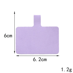 Patch universale in velluto viola per cordino cellulare, dimensioni 6,2 cm x 6 cm
