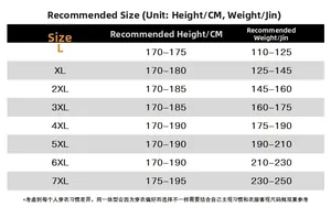 Men's camouflage cargo pants size chart for big and tall fit ranging from L to 7XL