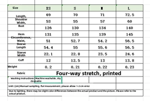 Detailed size chart for women's oversized pleated lapel striped long sleeve shirt in CM
