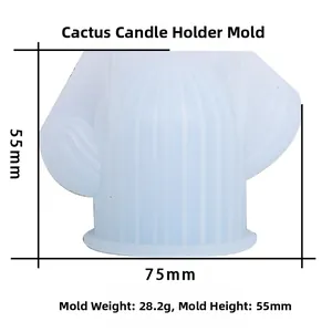 Silicone cactus candle mold dimensions: 75mm width and 55mm height, weight 28.2g