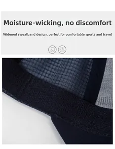 Détails de l'intérieur en maille respirante et de la bande anti-sueur large de la casquette