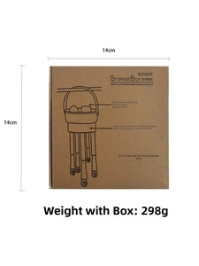 Detail of square kraft paper packaging for silicone makeup brush cleaning and drying bowl