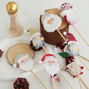 Christmas gnome felt picks for flower bouquets and holiday gift DIY decoration