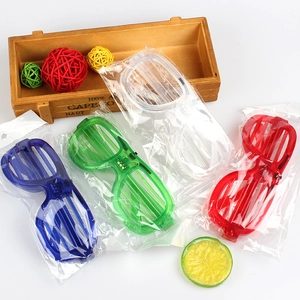 LED shutter glasses in blue green clear red colors for glow parties and events