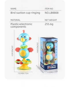 Baby bird suction cup toy with music features and colorful gift box packaging