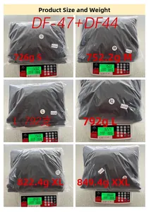 Detailed size and weight chart for men's casual two-piece sets from S to 3XL sizes