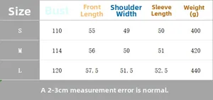 Detailed size chart for women's round neck long sleeve knitted cardigan sweater