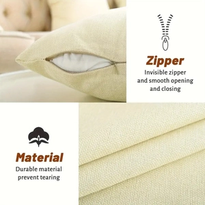 Detail showing invisible zipper and durable fabric texture of the Christmas pillowcase