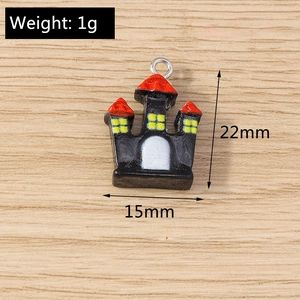 Detail of 22mm x 15mm haunted castle charm for DIY Halloween jewelry making