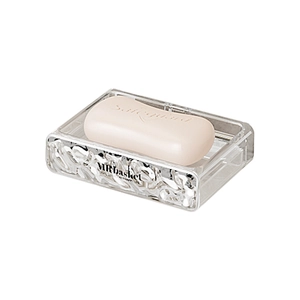 Modern transparent acrylic soap dish with ice-crack texture for wall-mounted storage