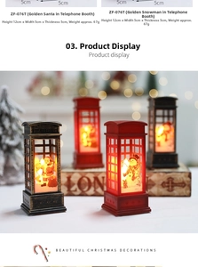 Detail of Christmas lantern decorations with Santa and Snowman figures inside