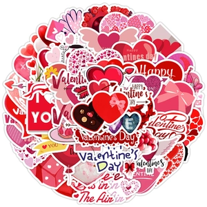 Waterproof Valentine's Day heart graffiti stickers for laptops and water bottles decoration