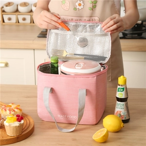 Portable Thermal Lunch Bag Cationic Oxford Cloth Aluminum Foil Interior Waterproof Oil-proof For Picnic Office School