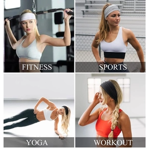 Cinta deportiva elástica para fitness y yoga en colores blanco, gris y negro