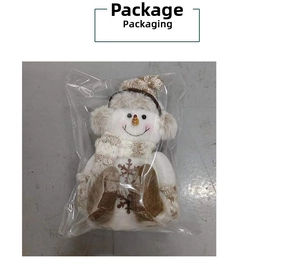 Peluche bonhomme de neige à jambes courtes en bonnet tricoté marron