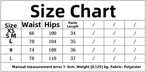 Detailed size guide table for striped shirt set showing measurements in centimeters