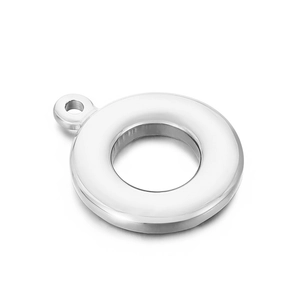 Détails de pendentifs ronds en acier inoxydable poli pour création de bijoux DIY