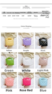 Specifiche dettagliate sulle dimensioni per la mini borsa trapuntata in PVC con catena