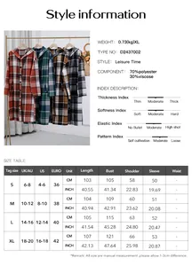 Detailed size chart for women's color-block hooded jacket showing CM and INCH measurements