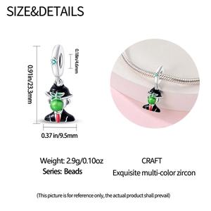 Detailed specs of Son of Man oil painting charm with dimensions and silver material