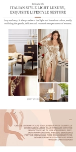 Detail of elegant champagne gold satin robe and slip dress with smooth silky texture