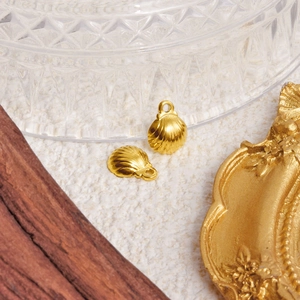 Golden 304 stainless steel shell pendants for DIY jewelry necklaces and earrings