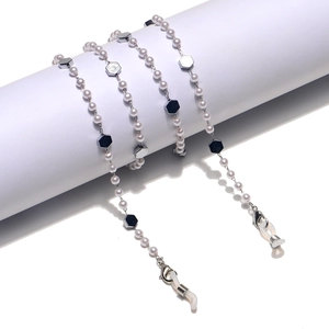 Stainless Steel Glasses Chain With Imitation Artificial Pearls Non Slip Eyeglass Strap Anti Lost Lanyard For Sunglasses Mask