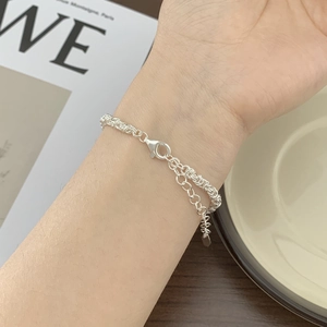 Elegant 925 sterling silver multi-link woven bracelet with adjustable lobster clasp