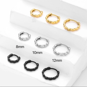 Minimalist twisted hoop earrings in gold silver and black colors with various sizes